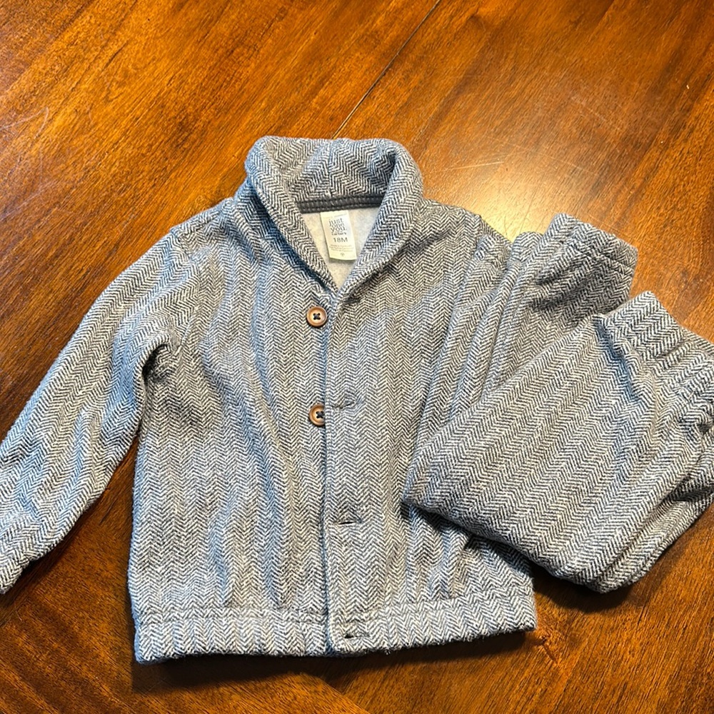 Carters- button up Sweater set. Long sleeve sweater with buttons & long pants.
